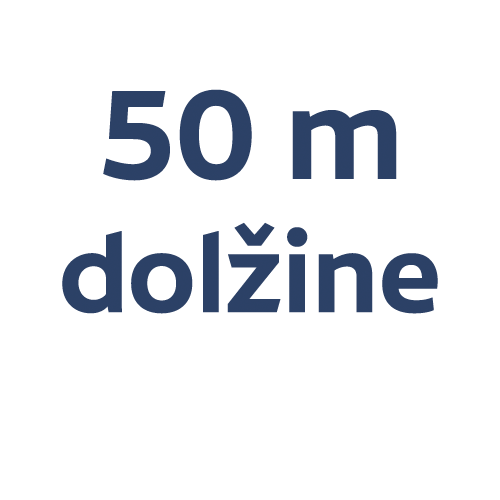 Ikona z napisom “50 m dolžine”